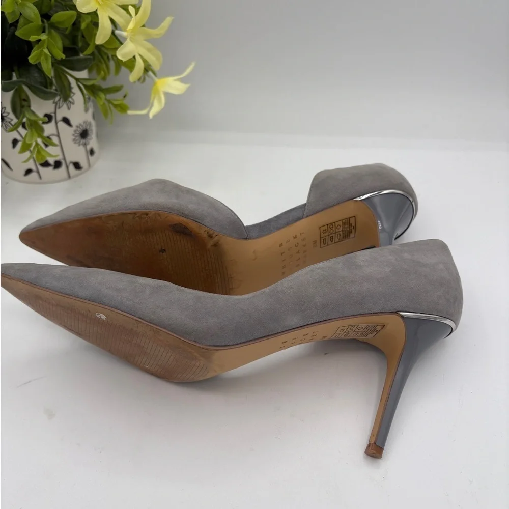 White House Black Market Gray Pumps Size 8 Pointed Toe